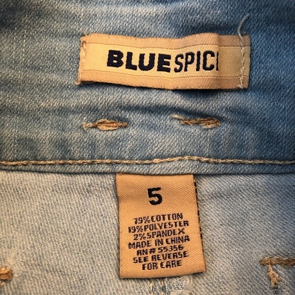 Blue Spice Booty Jean Short Shorts Women W27 Size 5 Denim Light Blue Stretchy - Picture 8 of 8